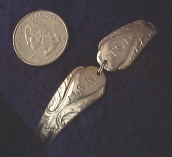 avalon pattern us navy bracelet made from silverplate spoon